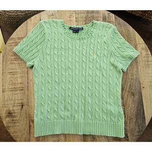 Ralph Lauren Green Cable Knit Sweater